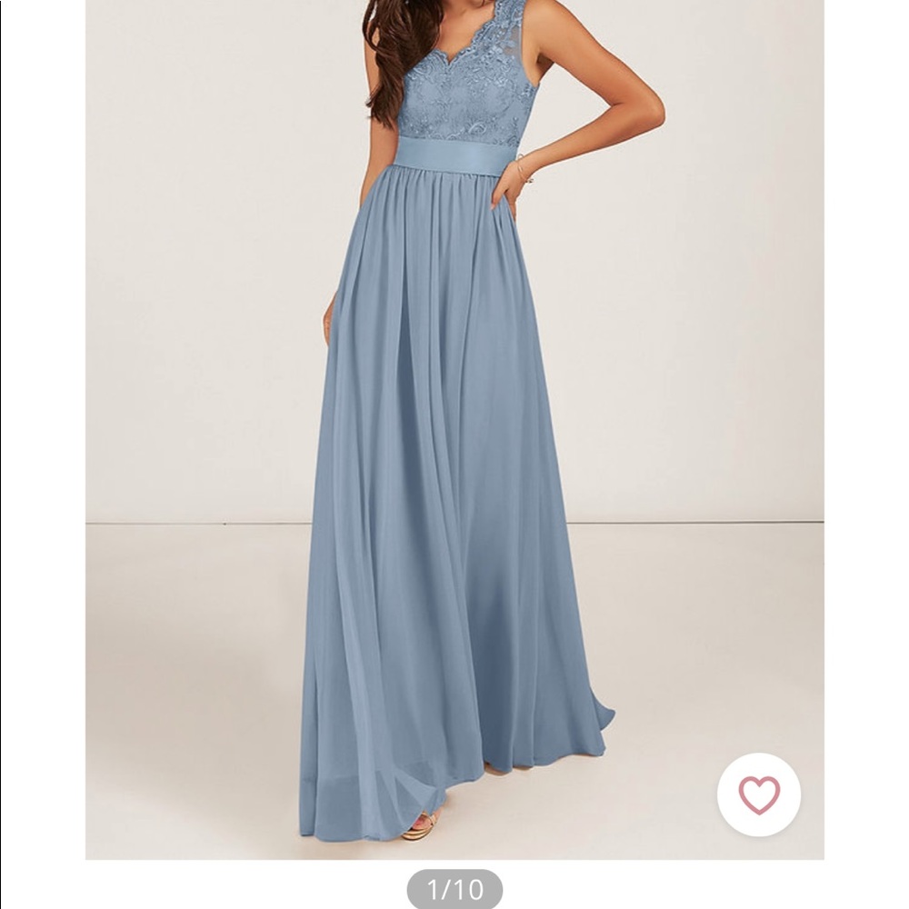 Azazie Gertrude Dress in Dusty Blue